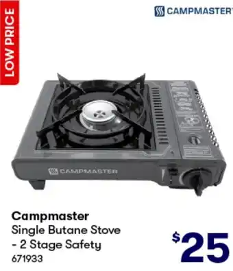 BIG W Campmaster Single Butane Stove - 2 Stage Safety offer