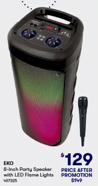 BIG W EKO 8-Inch Party Speaker with LED Flame Lights offer
