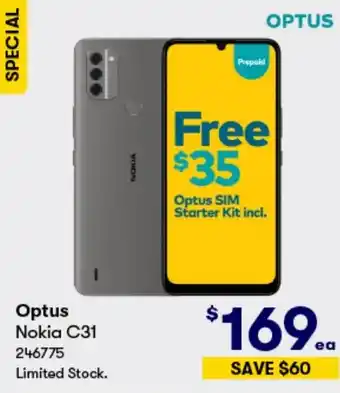 BIG W Optus Nokia C31 offer