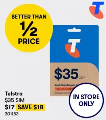BIG W Telstra $35 SIM offer