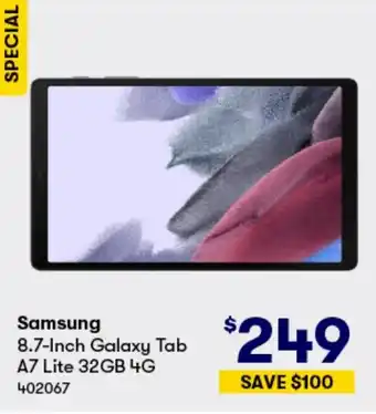 BIG W Samsung 8.7-Inch Galaxy Tab A7 Lite 32GB 4G offer