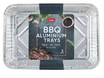 Coles Coles bbq aluminium medium trays 3 pack offer