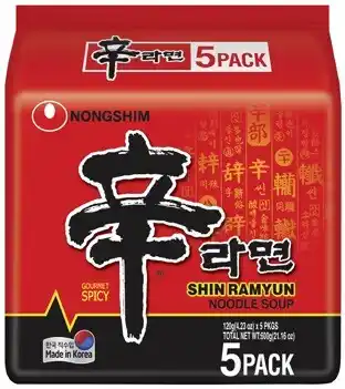 Coles Nongshim ramyun noodle 5 pack 600g offer