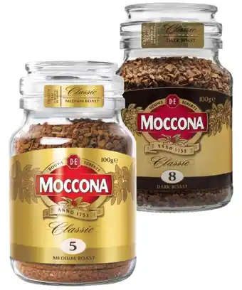 Coles Moccona freeze dried instant coffee 95g-100g offer