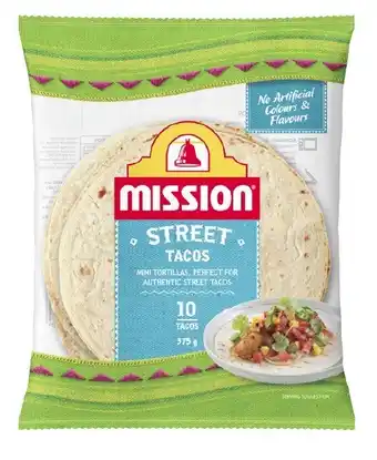 Coles Mission street tacos 10 pack 375g offer