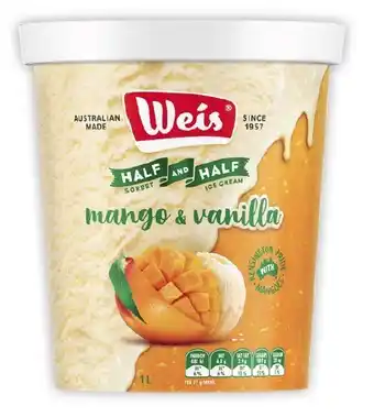 Coles Weis half & half 1 litre offer