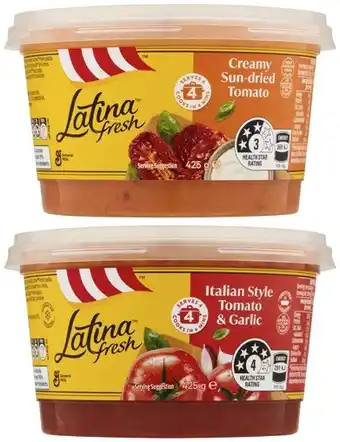 Coles Latina pasta sauce 425g offer
