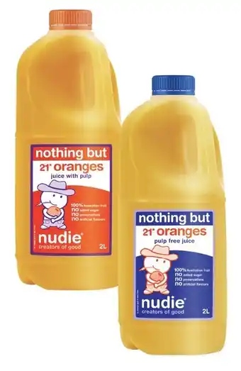 Coles Nudie juice 2 litre offer