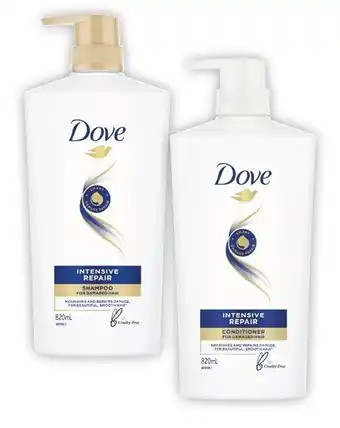 Coles Dove shampoo or conditioner 820ml offer