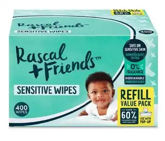 Coles Rascal & friends bio sensitive wipes 400 pack offer