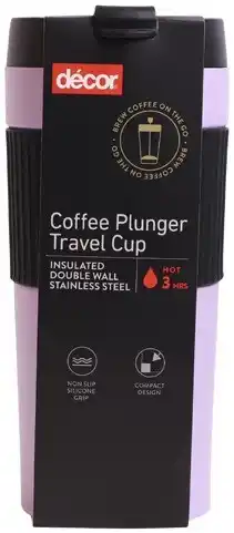 Coles Décor stainless steel coffee plunger travel cup 400ml offer