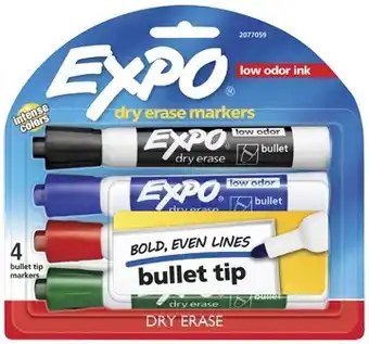 Coles Expo whiteboard markers bullet tip 4 pack offer