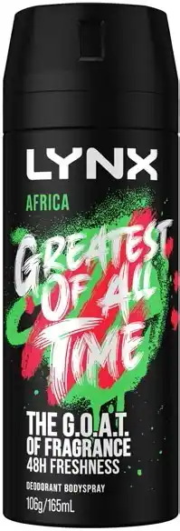 Lynx body spray & antiperspirant 165ml - africa