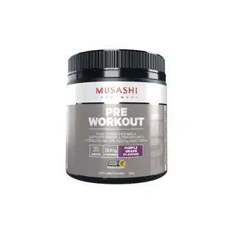 Woolworths Musashi pre workout powder 225g offer