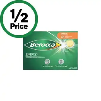 Woolworths Berocca vitamin b & c energy effervescent tablets pk 45^ offer