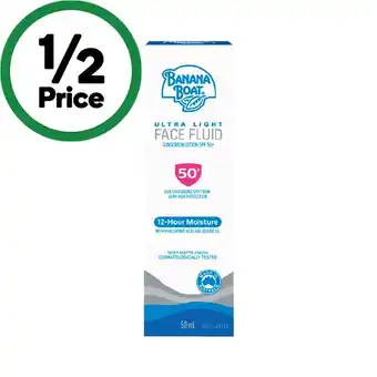 Woolworths Boat ultra light face fluid sunscreen lotion spf50+ 50ml† offer
