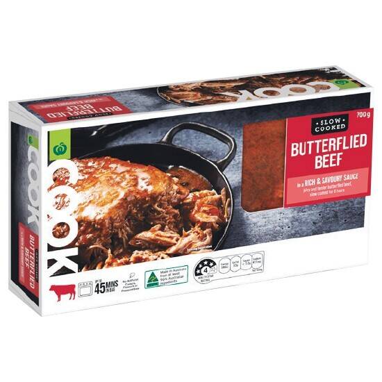 Woolworths cook slow cooked butterflied beef 700g from the meat dept