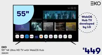 BIG W EKO 55" 4K Ultra HD TV with WebOS Hub offer