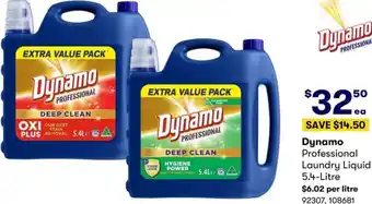 BIG W Dynamo Professional Laundry Liquid 5.4-Litre offer
