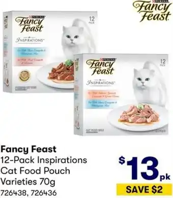 BIG W Fancy Feast 12-Pack Inspirations Cat Food Pouch Varieties 70g offer