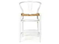 LivingStyles Hanx Replica Hans Wegner Wishbone Counter Stool, White / Tan offer