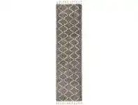 LivingStyles Saffron Amira Fringed Shag Runner Rug, 200x80cm, Grey offer