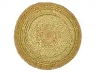 LivingStyles Kaza Handwoven Round Cotton & Jute Rug, 200cm, Natural / Green offer