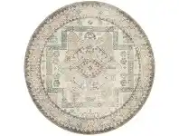 LivingStyles Avenue No.704 Tribal Round Rug, 150cm, Grey / Pink offer
