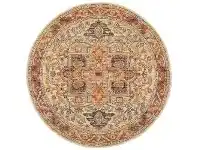 Legacy No.850 Bohemian Round Rug, 240cm, Pumpkin / Off White