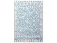 LivingStyles Steps No.6207 Designer Wool Rug, 150x80cm, Aqua/White offer