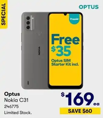 BIG W Optus Nokia C31 offer