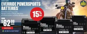 SuperCheap Auto EVERRIDE POWERSPORTS BATTERIES offer