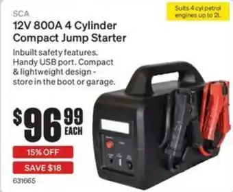 SuperCheap Auto SCA 12V 800A 4 Cylinder Compact Jump Starter offer