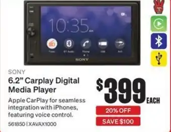 SuperCheap Auto SONY 6.2" Carplay Digital Media Player offer