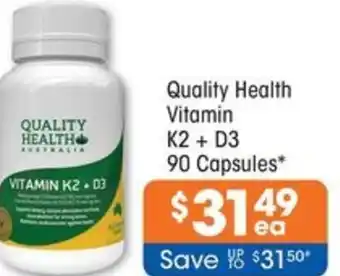 Good Price Pharmacy Quality Health Vitamin K2 + D3 90 Capsules offer