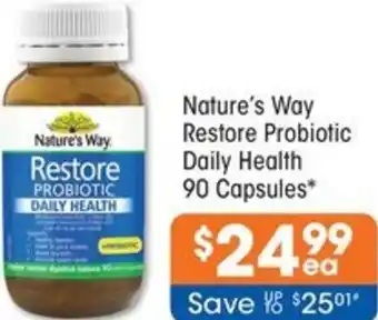 Good Price Pharmacy Nature's Way Restore Probiotic Daily Health 90 Capsules offer