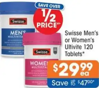 Good Price Pharmacy Swisse Men's or Women's Ultivite 120 Tablets offer