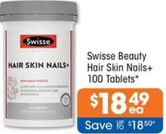 Good Price Pharmacy Swisse Beauty Hair Skin Nails+ 100 Tablets offer