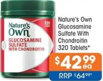 Good Price Pharmacy Nature's Own Glucosamine Sulfate With Chondroitin 320 Tablets offer
