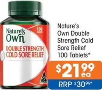 Good Price Pharmacy Nature's Own Double Strength Cold Sore Relief 100 Tablets offer