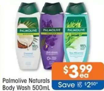 Good Price Pharmacy Palmolive Naturals Body wash 500ml offer