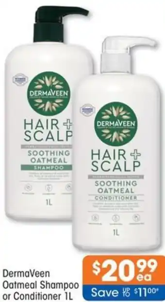 Good Price Pharmacy DermaVeen Oatmeal Shampoo or Conditioner 1L Save offer