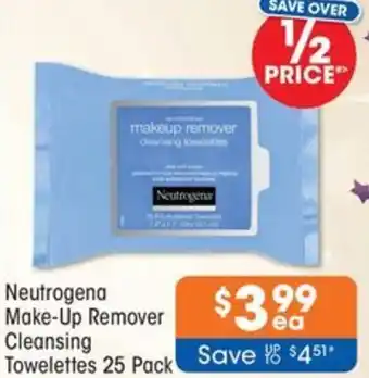 Good Price Pharmacy Neutrogena Make-Up Remover Cleansing Towelettes 25 Pack offer
