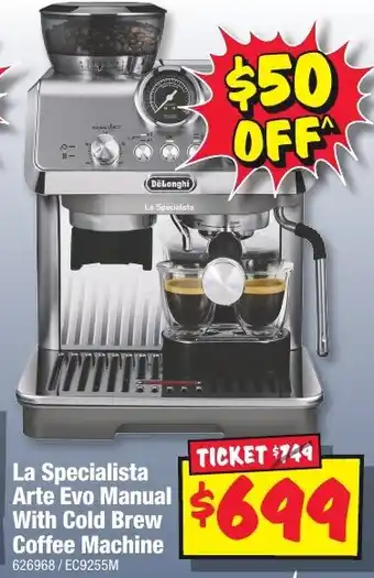 JB Hi-Fi La Specialista Arte Evo Manual With Cold Brew Coffee Machine offer
