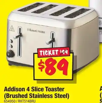 JB Hi-Fi Addison 4 Slice Toaster (Brushed Stainless Steel) offer