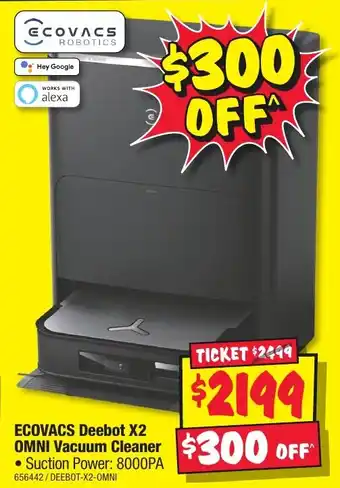 JB Hi-Fi ECOVACS Deebot X2 OMNI Vacuum Cleaner offer