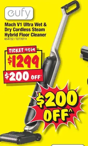 JB Hi-Fi Mach V1 Ultra Wet & Dry Cordless Steam Hybrid Floor Cleaner offer