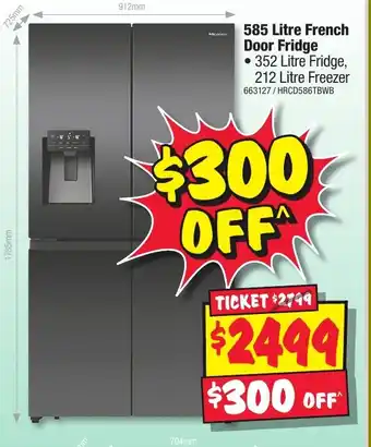 JB Hi-Fi 585 Litre French Door Fridge offer