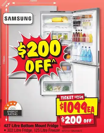 JB Hi-Fi 427 Litre Bottom Mount Fridge offer