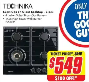 The Good Guys 60cm Gas on Glass Cooktop offer